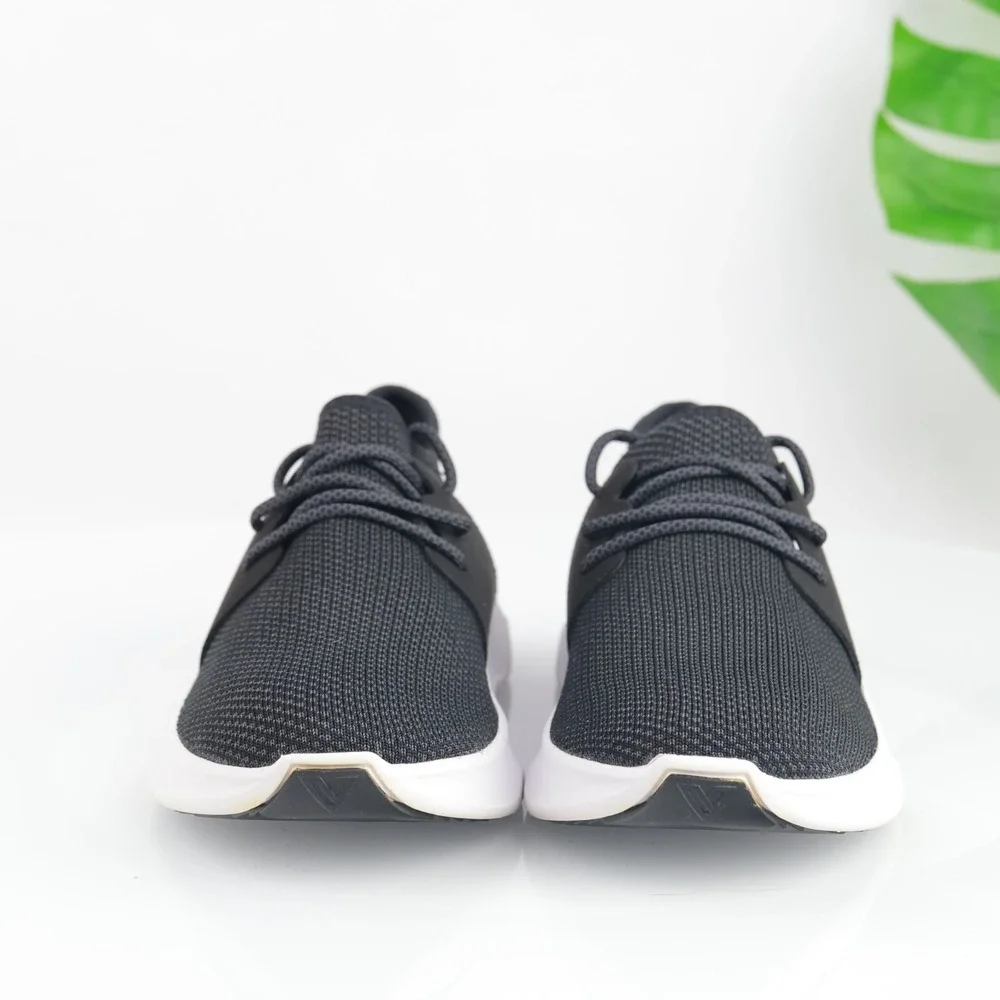 Vessi Womens Everyday Sneakers Size 10 Waterproof Black Gray Knit Lace Up Shoes